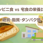 コンビニ食 vs 宅食の栄養比較（糖質・脂質・タンパク質）